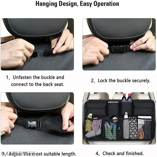 SortHaven™ Backseat Hanging Car Trunk Organizer – 8-Pocket Waterproof Foldable Storage Bag