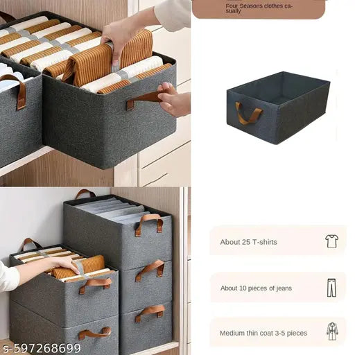 SortHaven™ Foldable Wardrobe Organizer – Space Saving Storage Boxes (Set of 4)