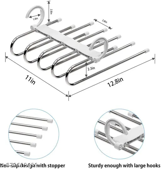 SortHaven™ 5-in-1 Multi-Layer Foldable Space-Saving Hangers (Pack of 2)