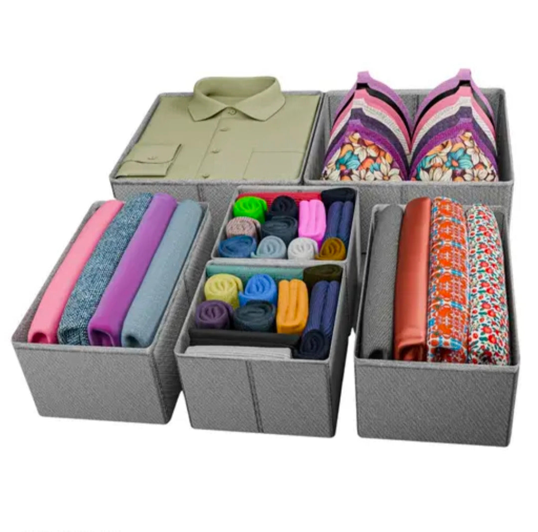 SortHaven™ 6-Piece Foldable Non-Woven Closet Organizer Set