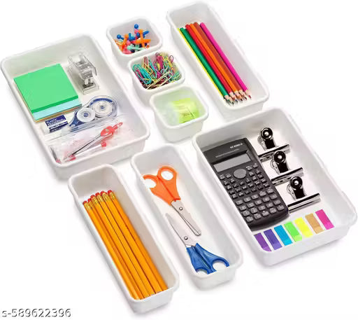 SortHaven™ Drawer Organizer Set – 8-Piece Modular Trays for Home, Office & Desk