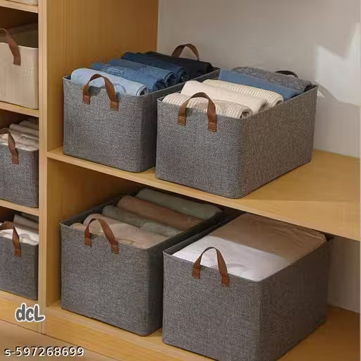 SortHaven™ Foldable Wardrobe Organizer – Space Saving Storage Boxes (Set of 4)