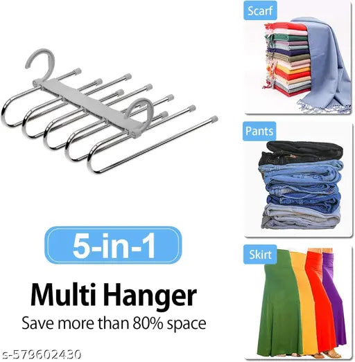 SortHaven™ 5-in-1 Multi-Layer Foldable Space-Saving Hangers (Pack of 2)