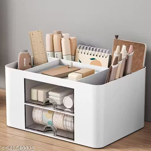 SortHaven™ Desk Organizer with 2 Drawers – Multi-Functional Desktop Storage (5 Compartments)