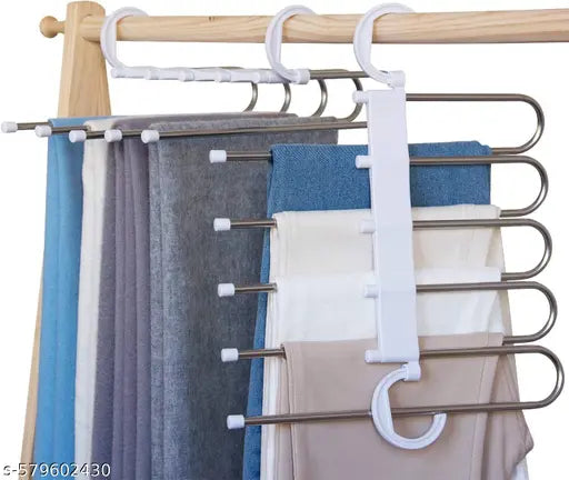 SortHaven™ 5-in-1 Multi-Layer Foldable Space-Saving Hangers (Pack of 2)