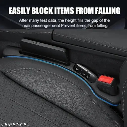 SortHaven™ Car Seat Gap Filler Organizer – Pack of 2 EVA Gap Pads with Phone Holder (Black)