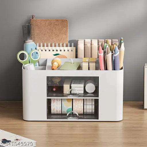 SortHaven™ Desk Organizer with 2 Drawers – Multi-Functional Desktop Storage (5 Compartments)