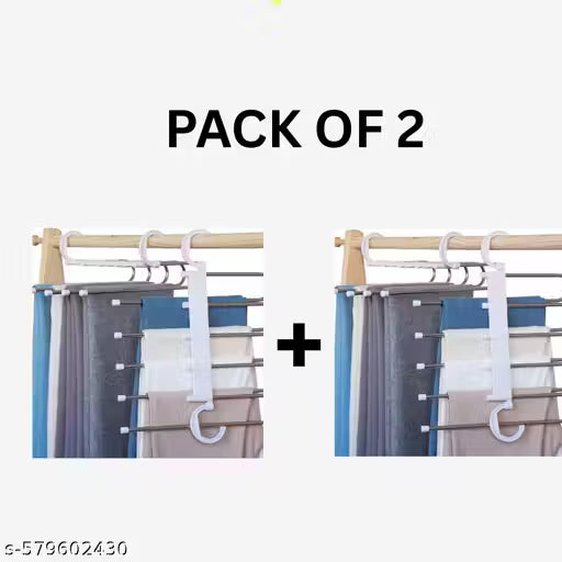 SortHaven™ 5-in-1 Multi-Layer Foldable Space-Saving Hangers (Pack of 2)