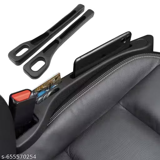 SortHaven™ Car Seat Gap Filler Organizer – Pack of 2 EVA Gap Pads with Phone Holder (Black)