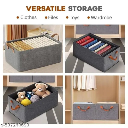 SortHaven™ Foldable Wardrobe Organizer – Space Saving Storage Boxes (Set of 4)