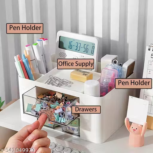 SortHaven™ Desk Organizer with 2 Drawers – Multi-Functional Desktop Storage (5 Compartments)